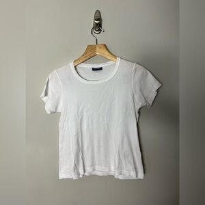 Saint James 100% Cotton Scoop Neck Short Sleeve White Tee Shirt Size 14 1007